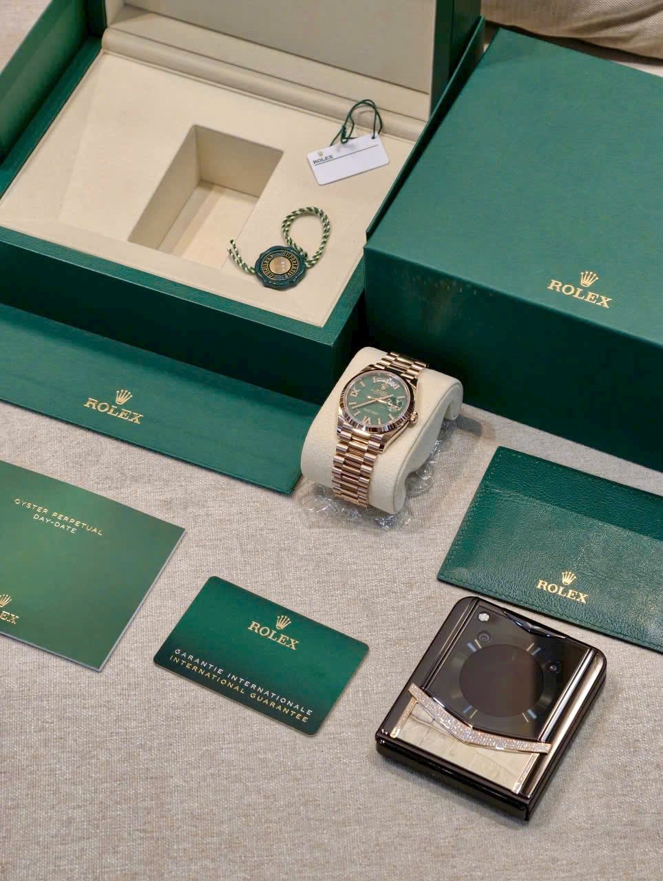 rolex day-date m128235 aventurine green - Ảnh 2