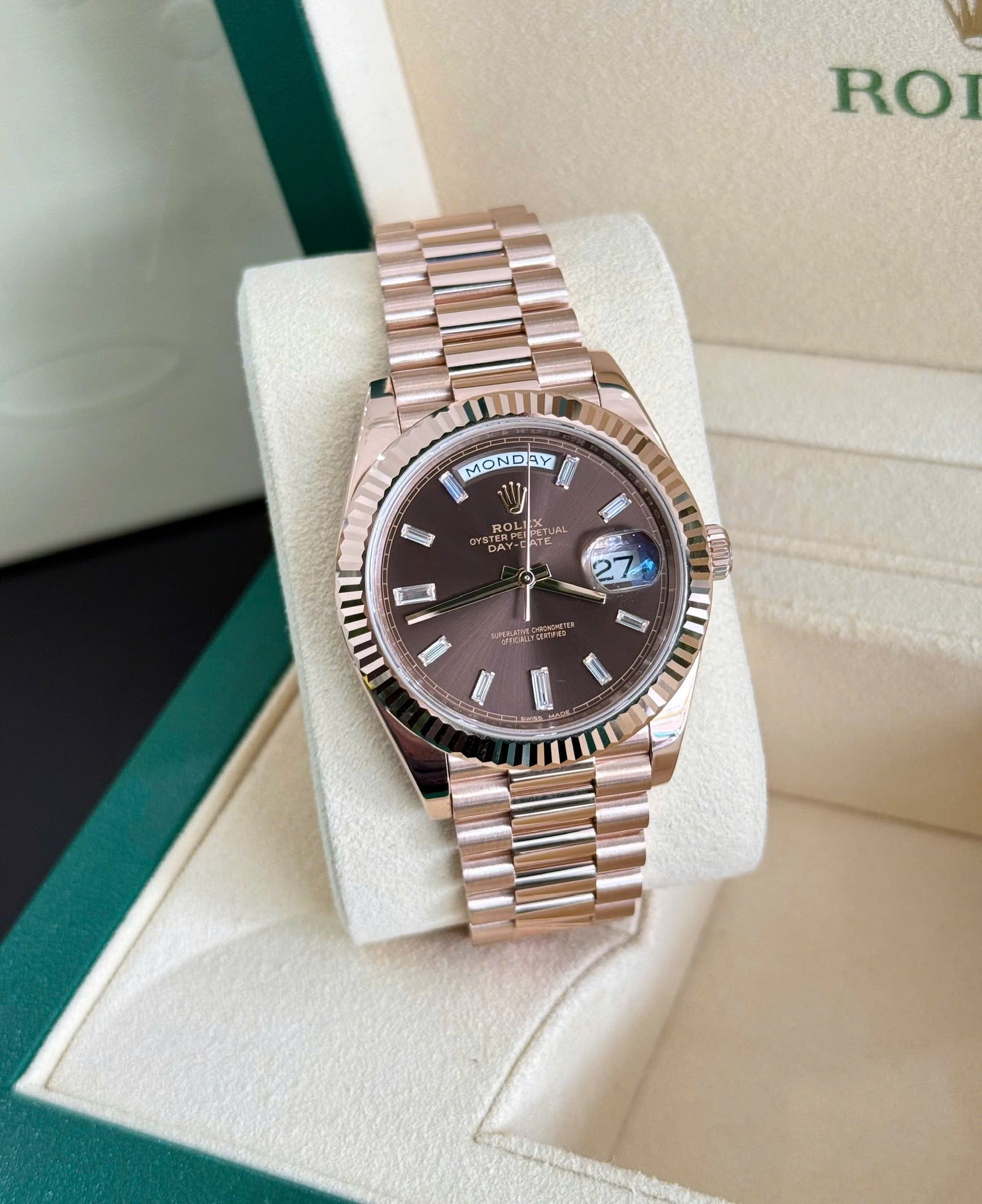 Rolex Day-Date 40 Chocolate.189855 - Ảnh 4