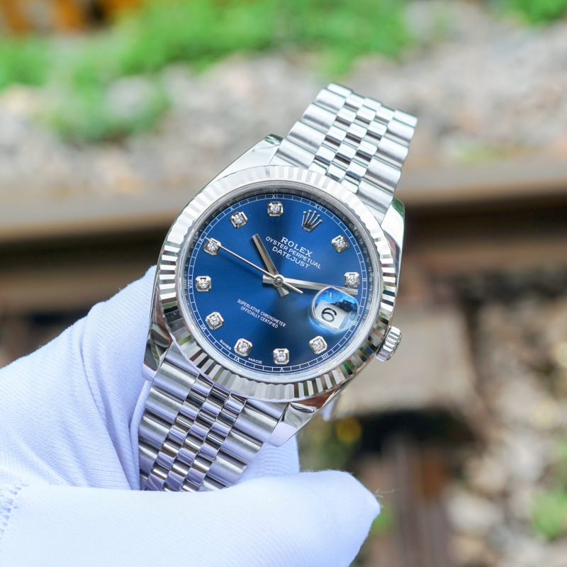 Rolex Datejust mặt xanh Cọc kim Cũ.126334 - Ảnh 5