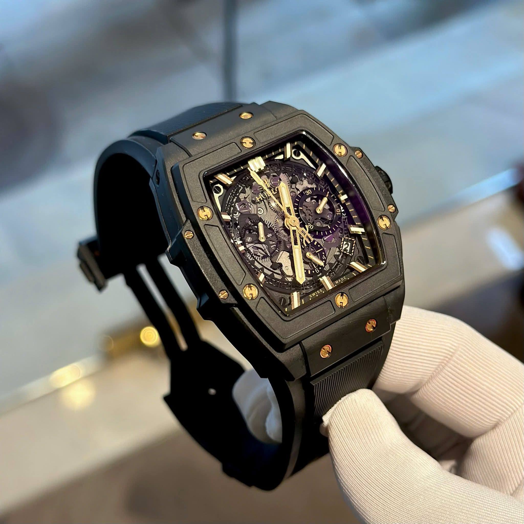 Hublot Spirit Of Big Bang Chronograph Ceramic All Black.686725 - Ảnh 3