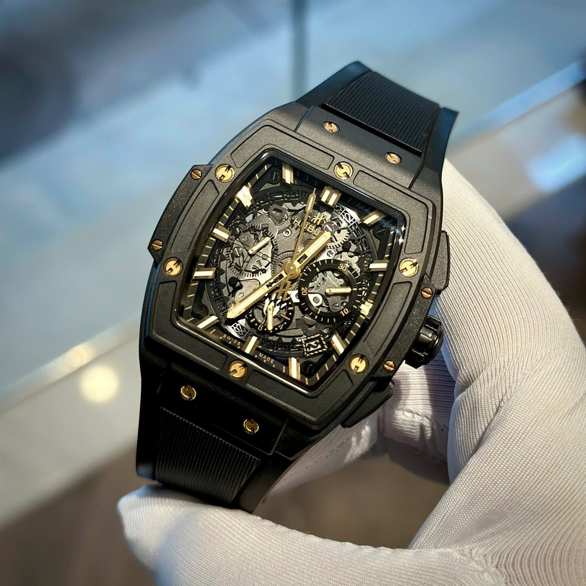 Hublot Spirit Of Big Bang Chronograph Ceramic All Black.686725 - Ảnh 4