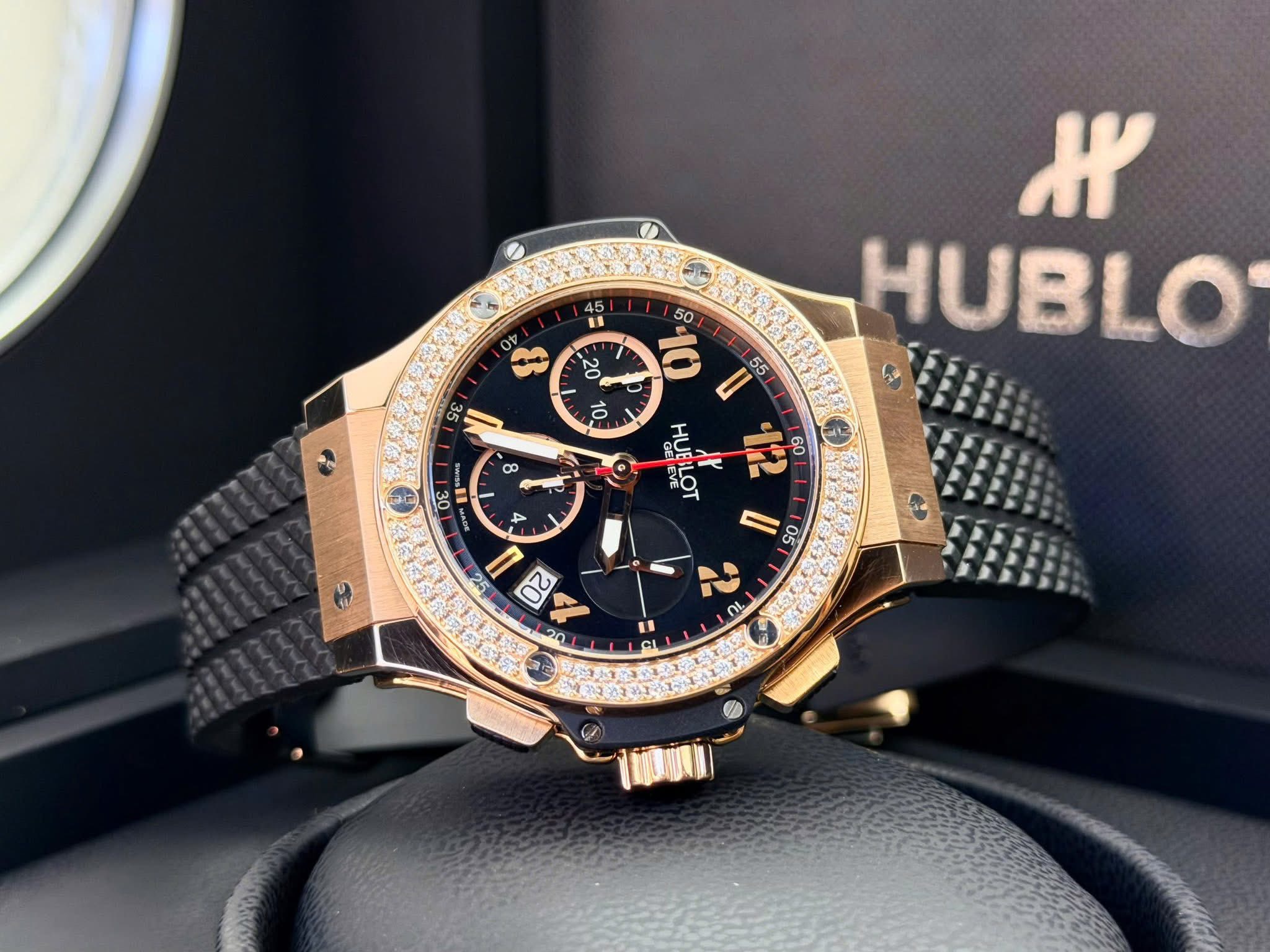 Hublot Big Bang Chronograph King Gold Bezel Diamond-406178 - Ảnh 3