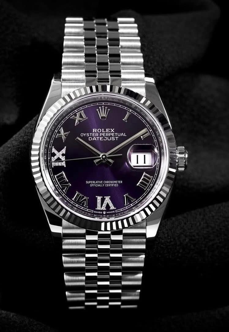Rolex Datejust Steel Jubilee Purple Dial 36mm - Ảnh 3