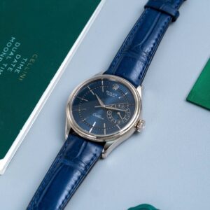 Rolex Cellini Date 39mm White Gold Blue Dial Ref. 50519